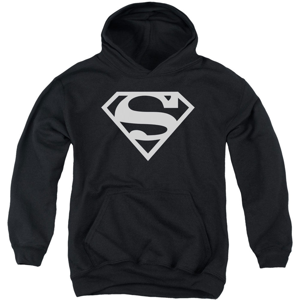 Superman Logo Youth 50% Poly Hooded Sweatshirt