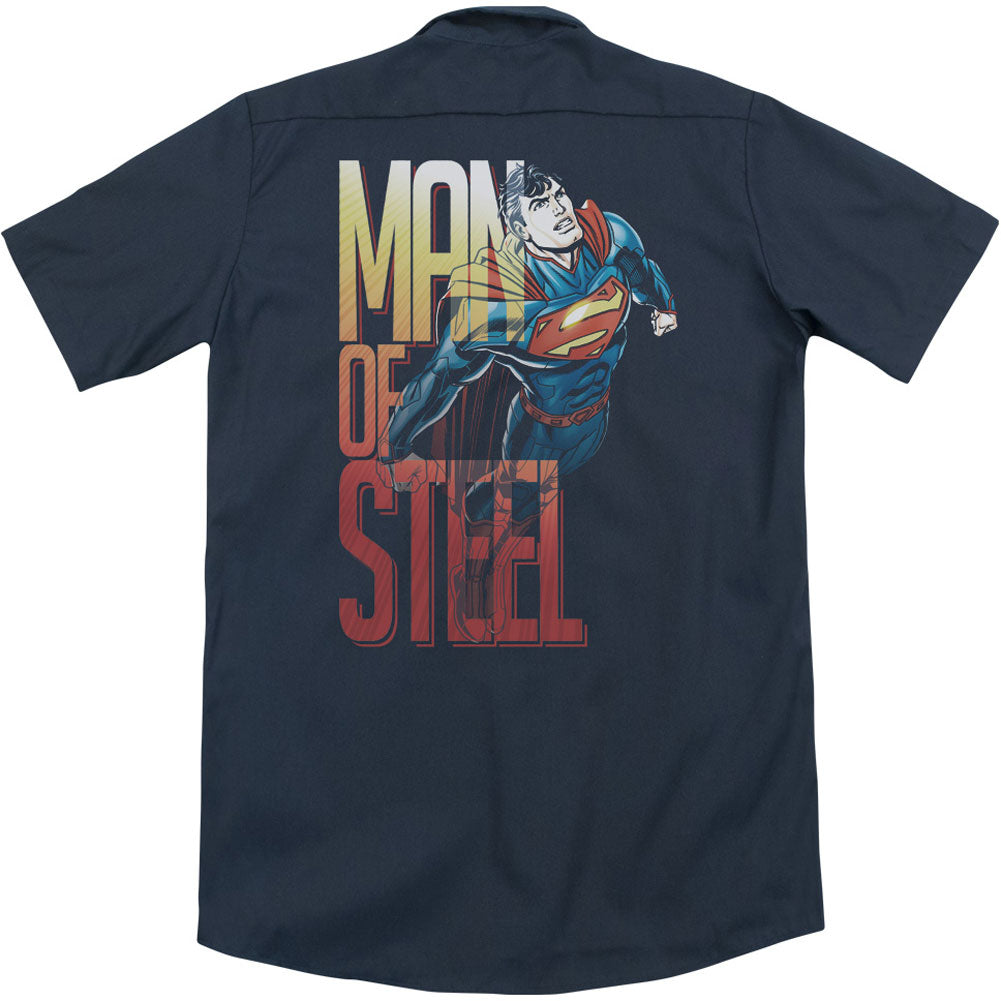 Superman Steel Flight (Back Print) Workshirt