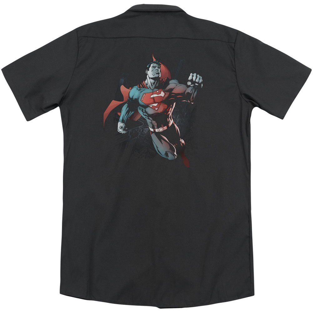 Superman Up In The Sky (Back Print) Workshirt