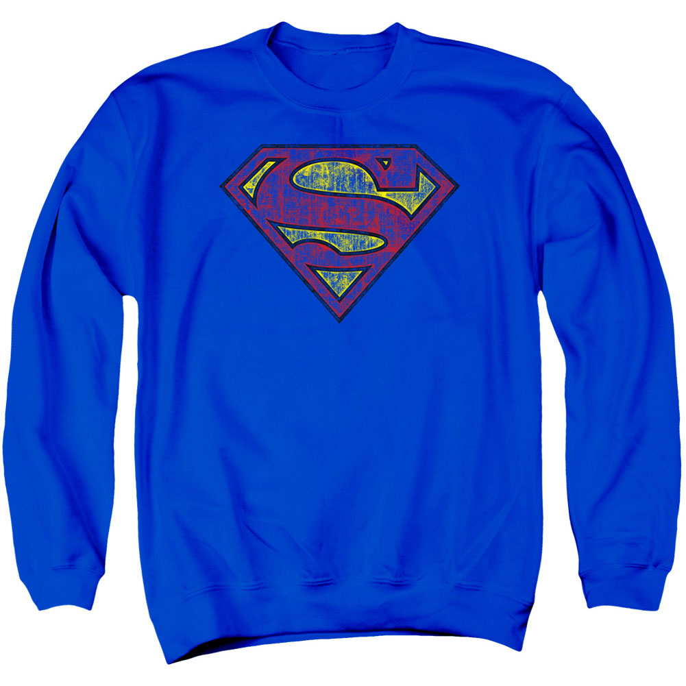 Superman Tattered Shield Adult Sweatshirt