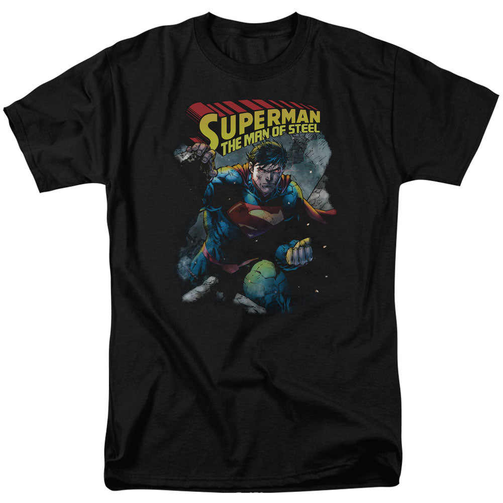 Superman Through The Rubble Adult T-shirt