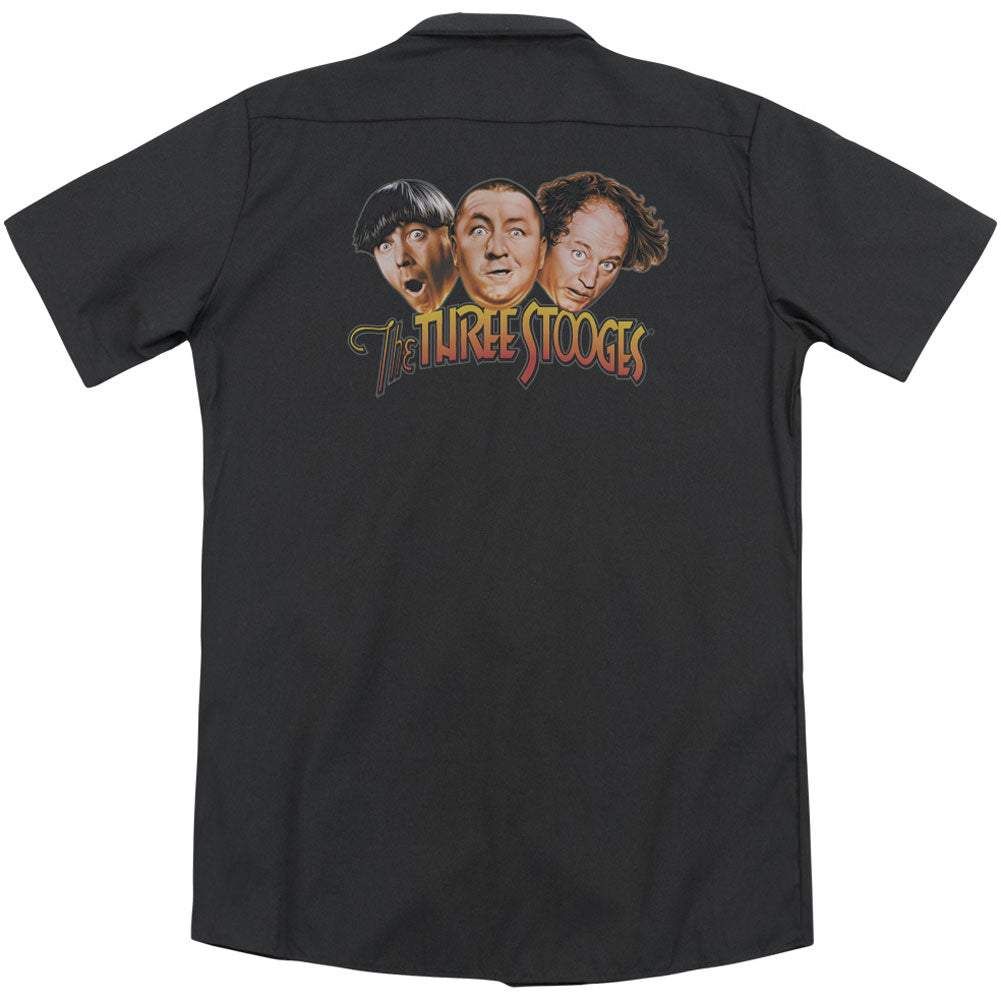 Three Stooges Three Head Logo (Back Print) Workshirt