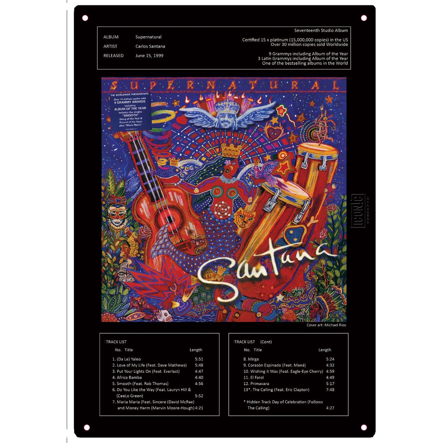 Santana Supernatural Tin Concert Sign