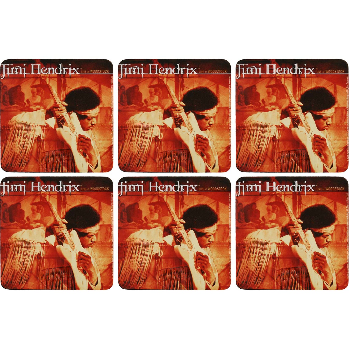 Jimi Hendrix Woodstock Coaster Set