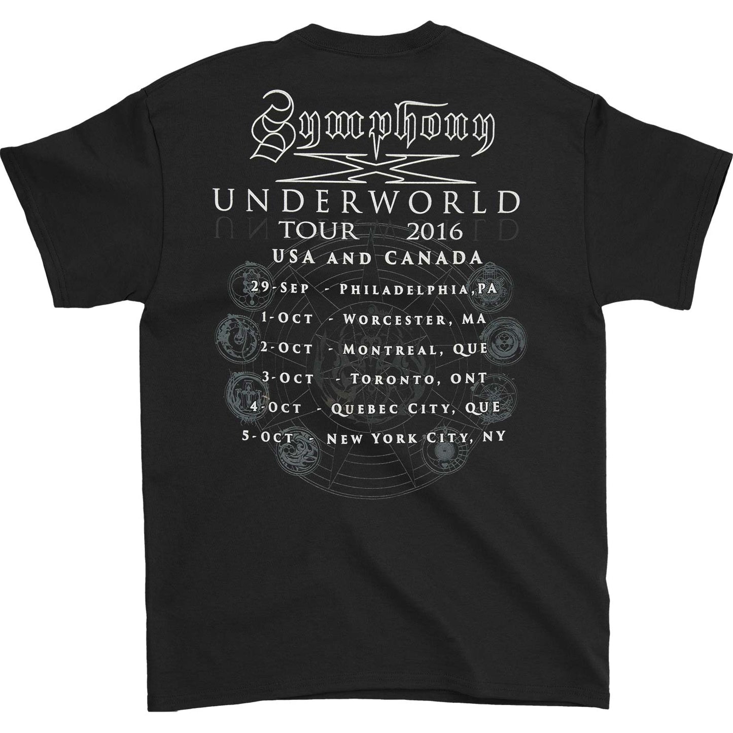 Symphony X Underworld Ship 2016 Tour T-shirt
