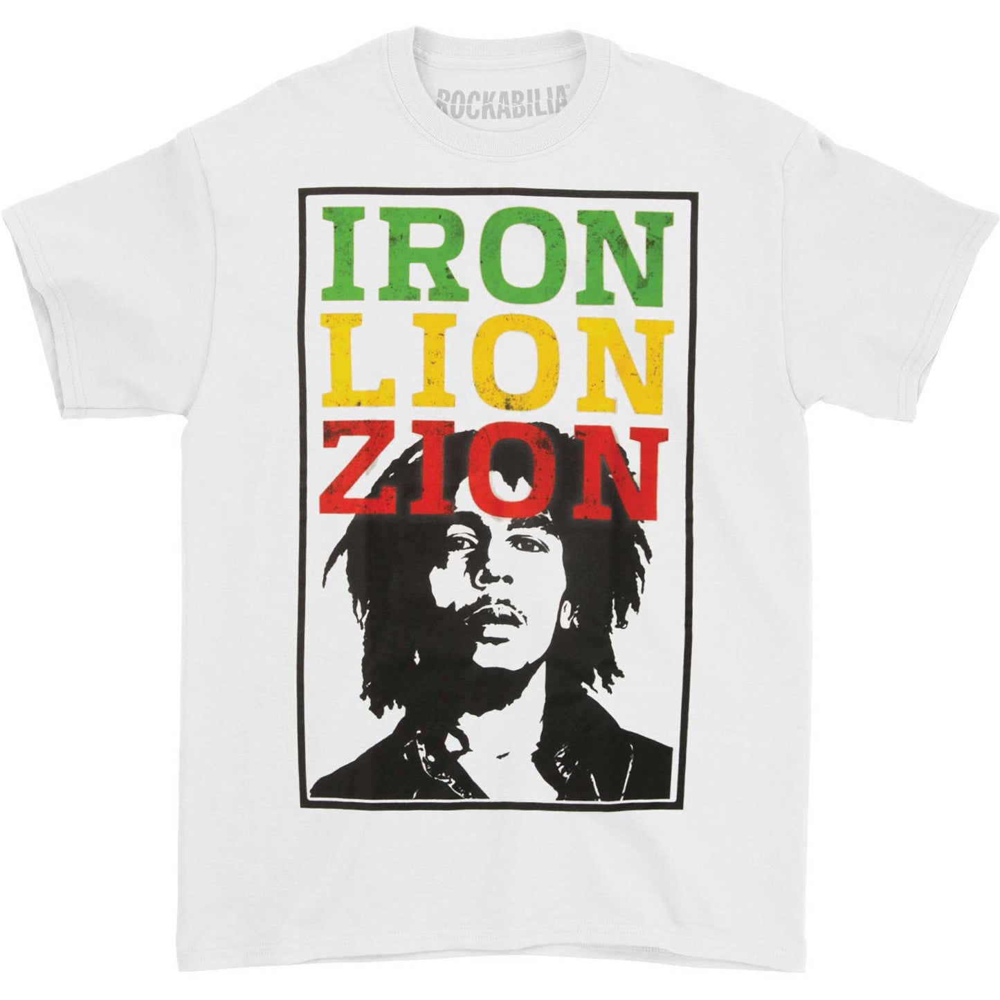 Bob Marley Iron Distressed Letters T-shirt