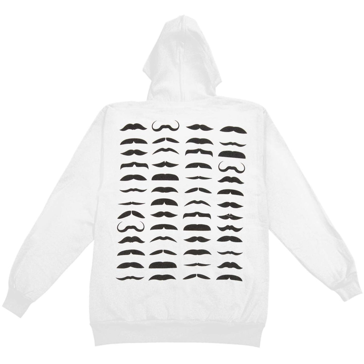 Mustaches Zippered Hooded Sweatshirt