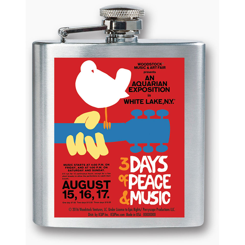 Woodstock 3 Days Poster Flask