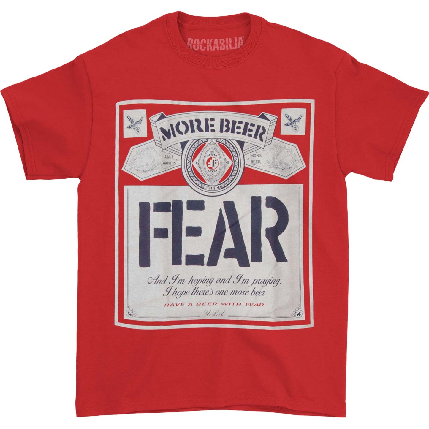Fear - Beer Label Red T-shirt