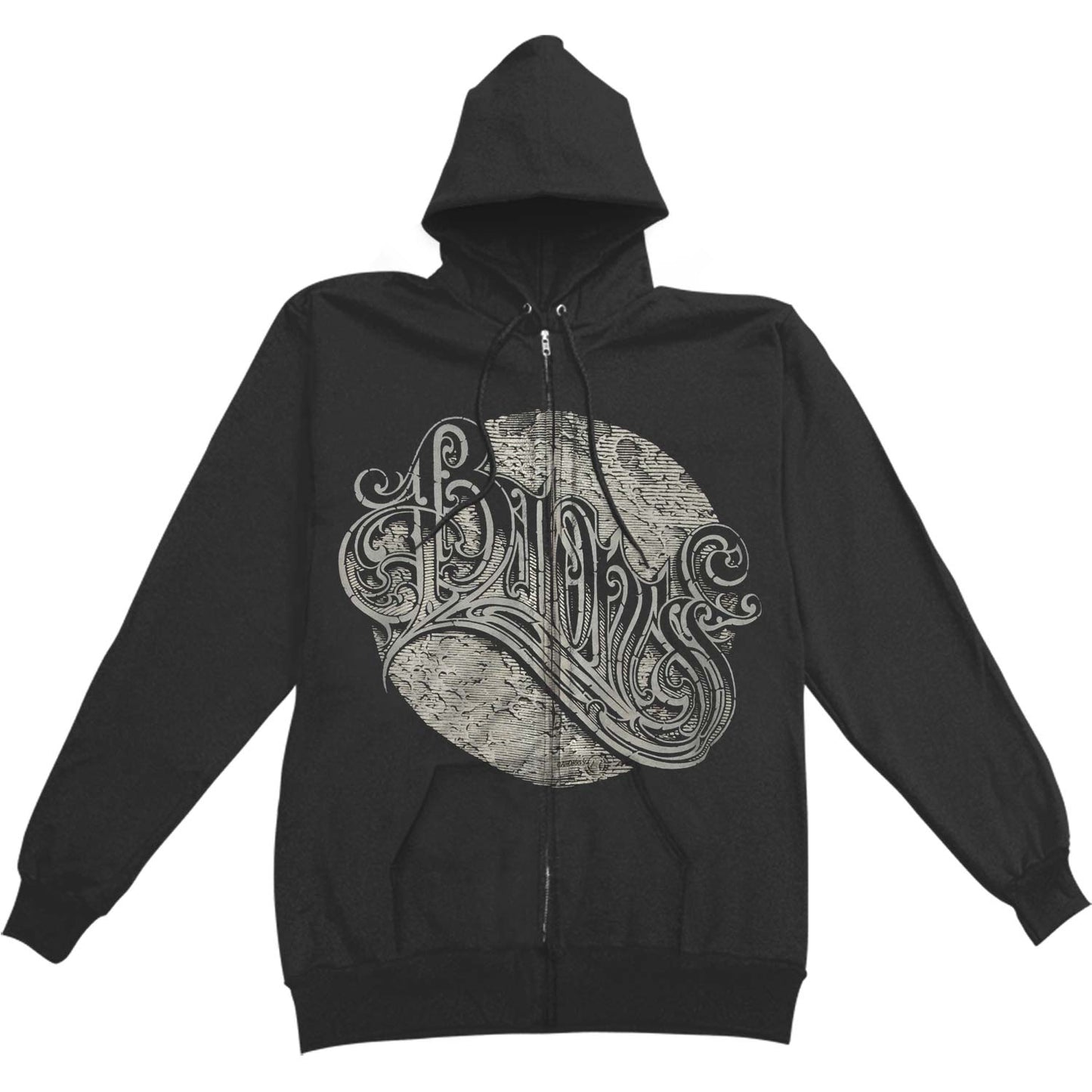 Silver Circle Zippered Hooded Sweatshirt