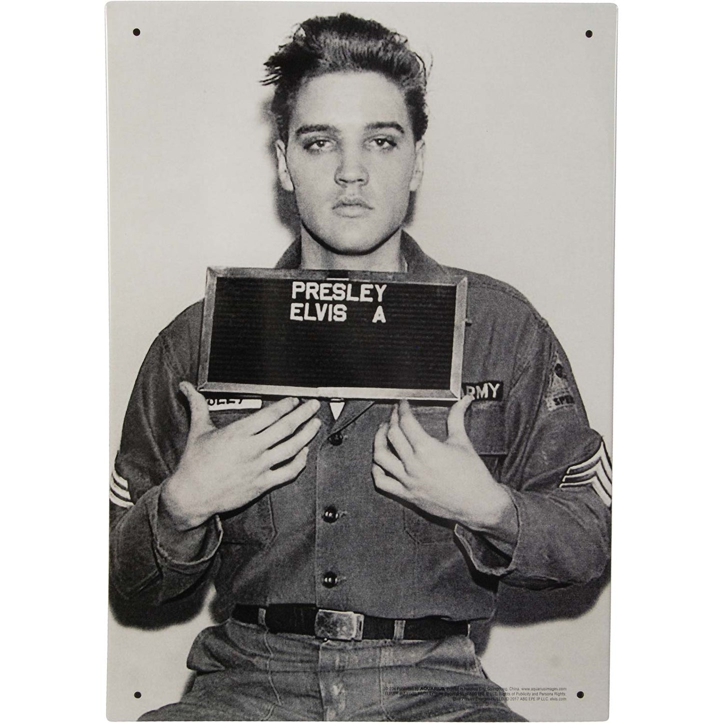 Elvis Presley Enlistment Photo Tin Concert Sign