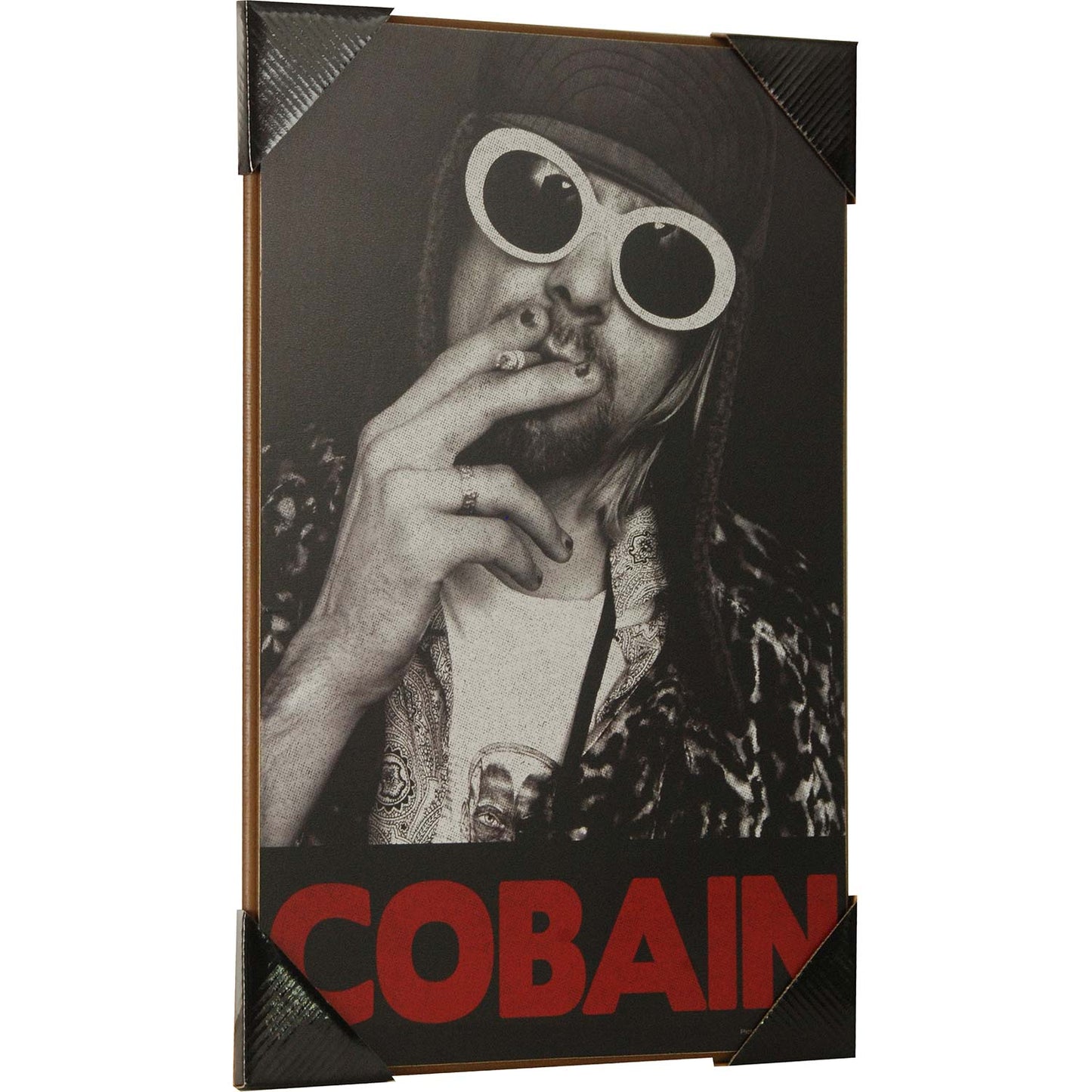 Nirvana Kurt Cobain w/ Sunglasses & Cigarette 13in x 19in Printed Wood Wall Sign Decor Wood