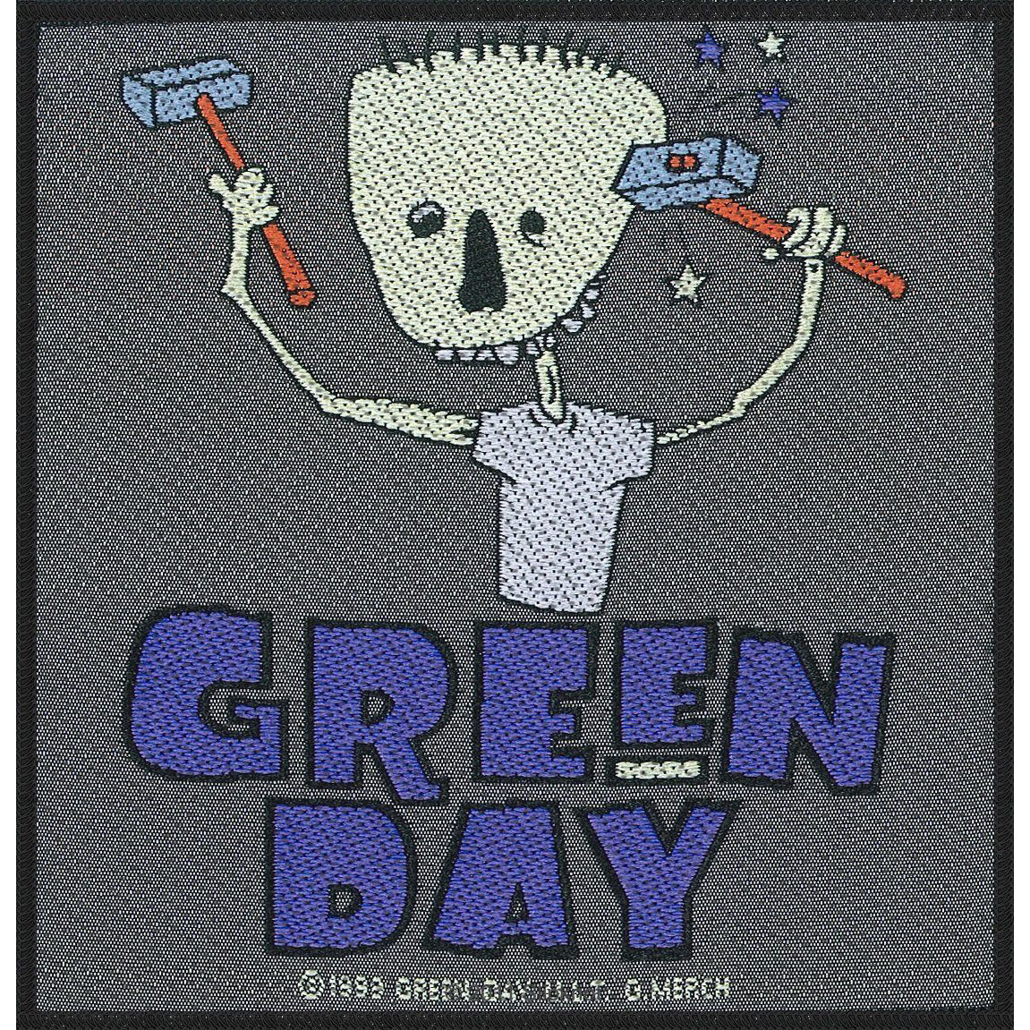 Green Day Hammer Face Woven Patch
