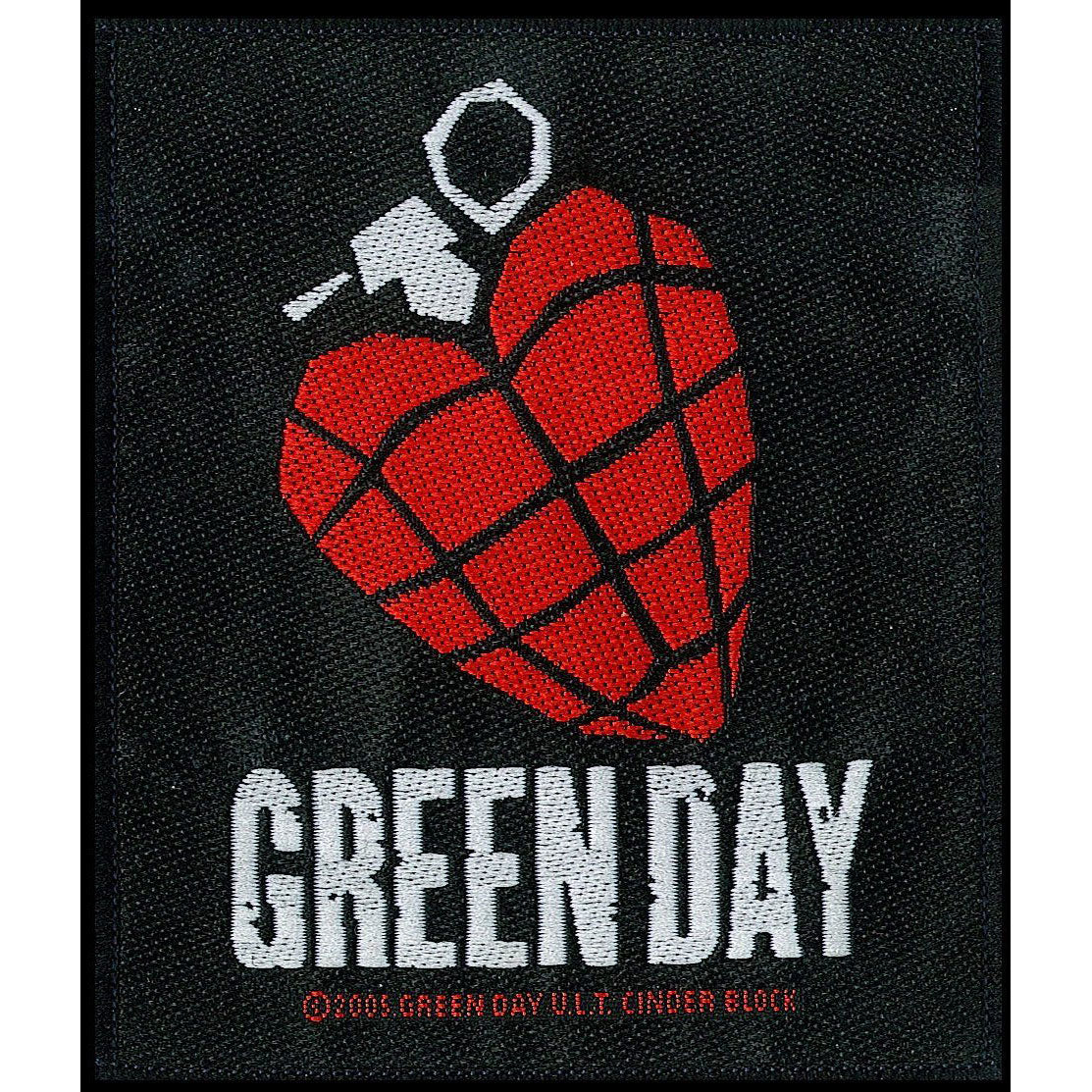 Green Day Heart Grenade Woven Patch