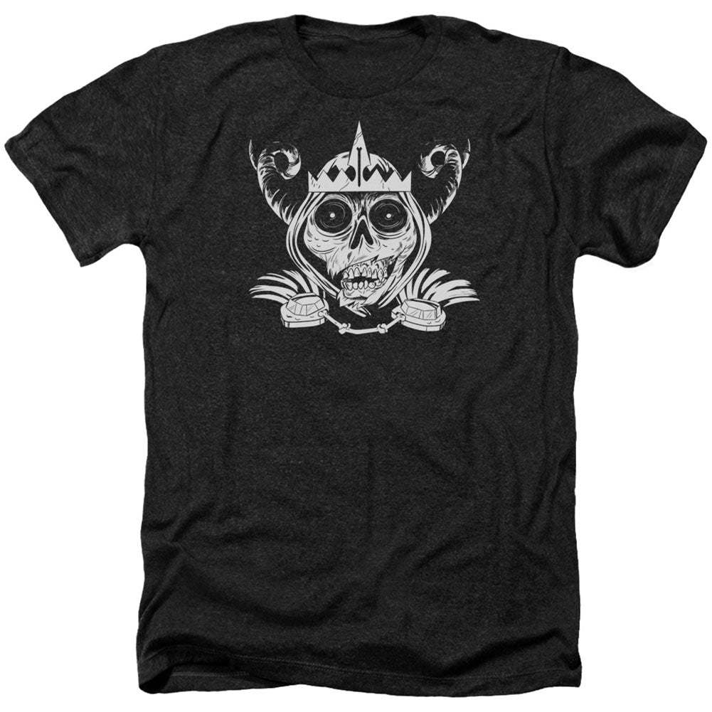 Adventure Time Skull Face Adult Heather 40% Poly T-shirt