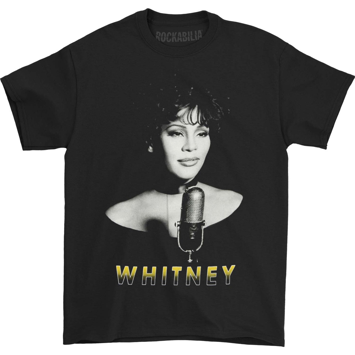 Whitney Houston Microphone B&W T-shirt