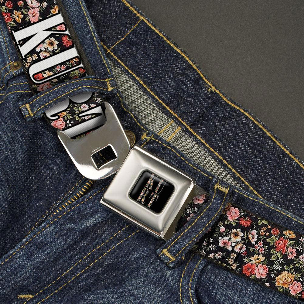 Nirvana Kurt Floral Seatbelt Buckle Belt