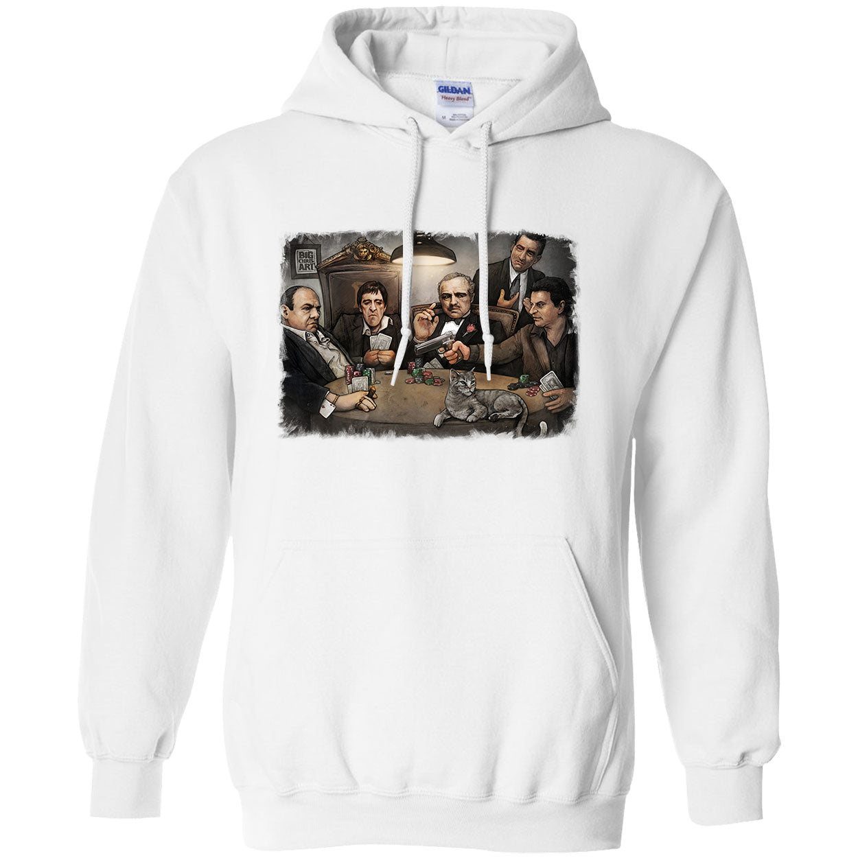 Big Chris Art Gangsters Playing Poker Hooded Sweatshirt