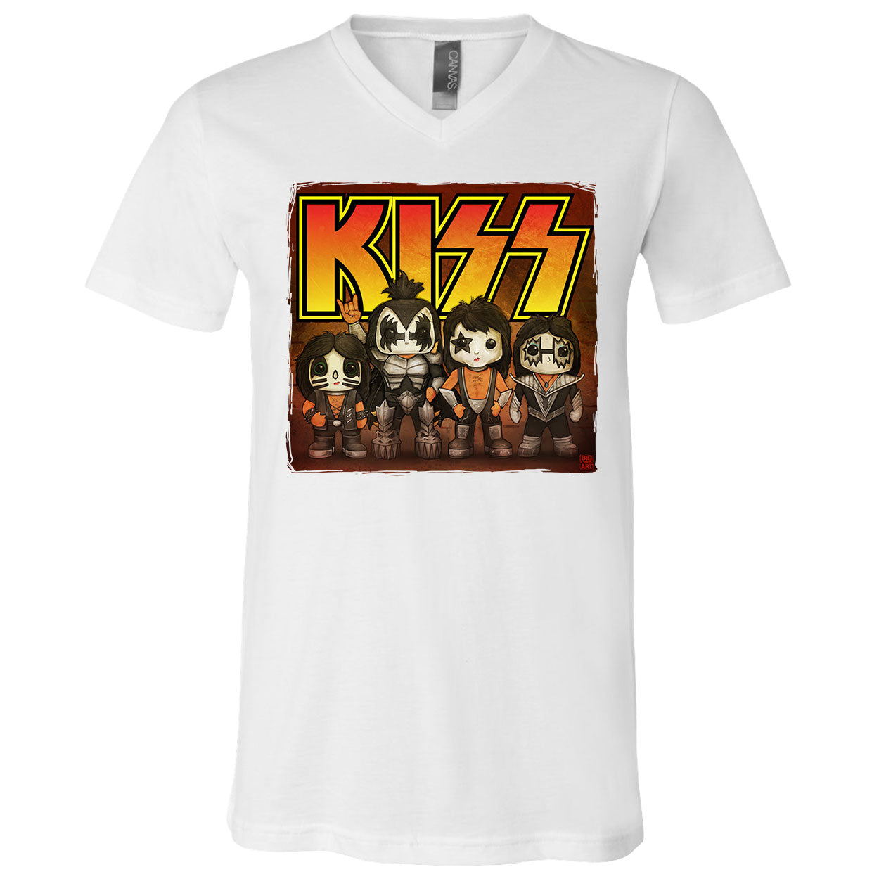 Big Chris Art Kiss Line Up V-Neck T-shirt