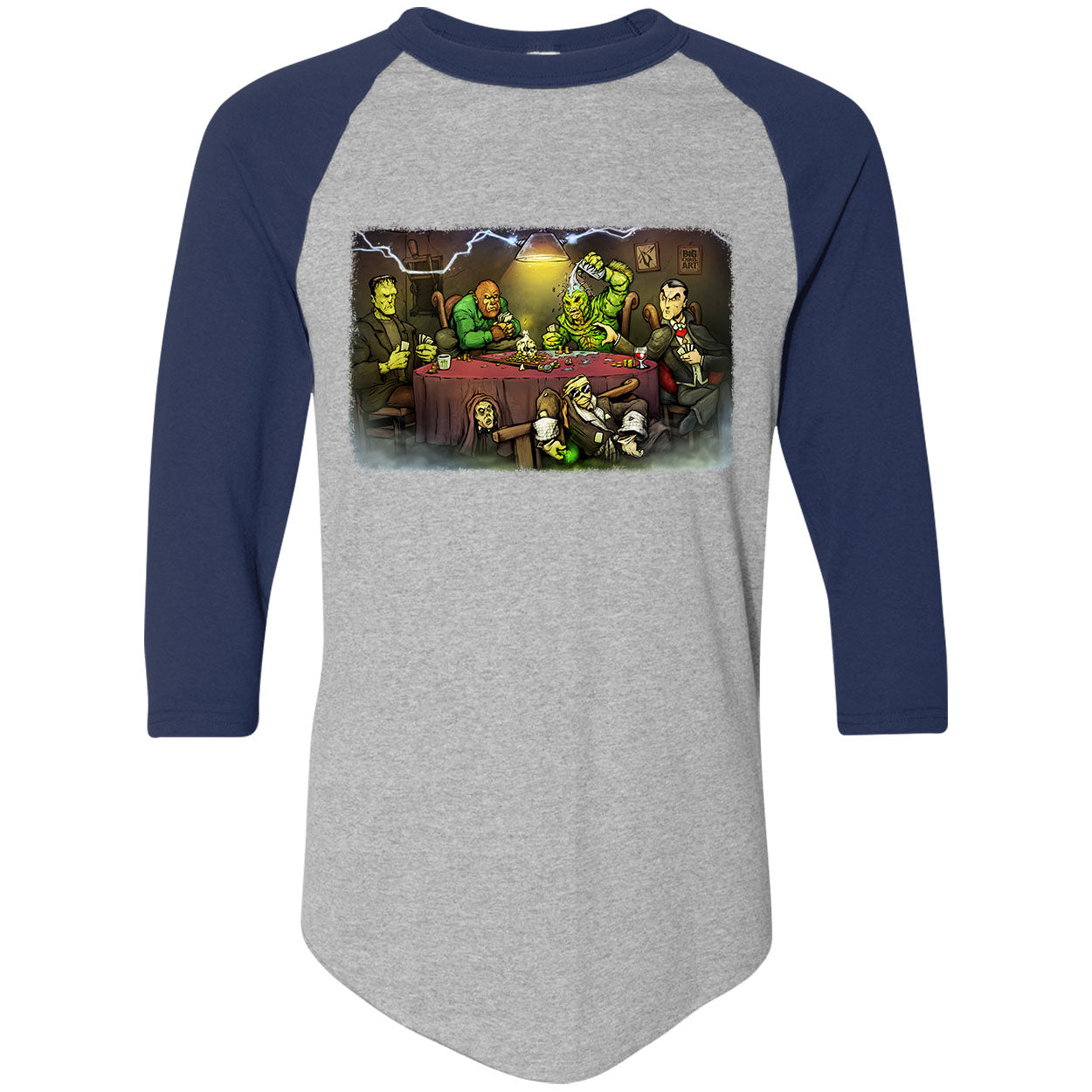 Monsters Playing Poker Baseball Jersey