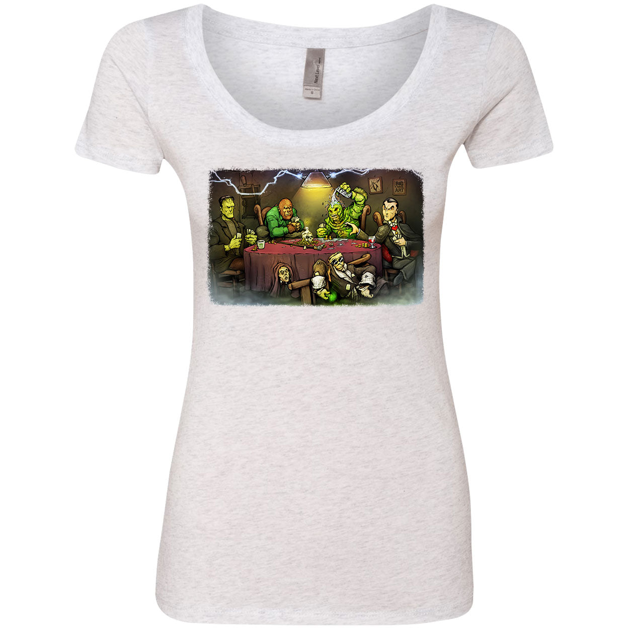 Monsters Playing Poker Scoop Neck Junior Top