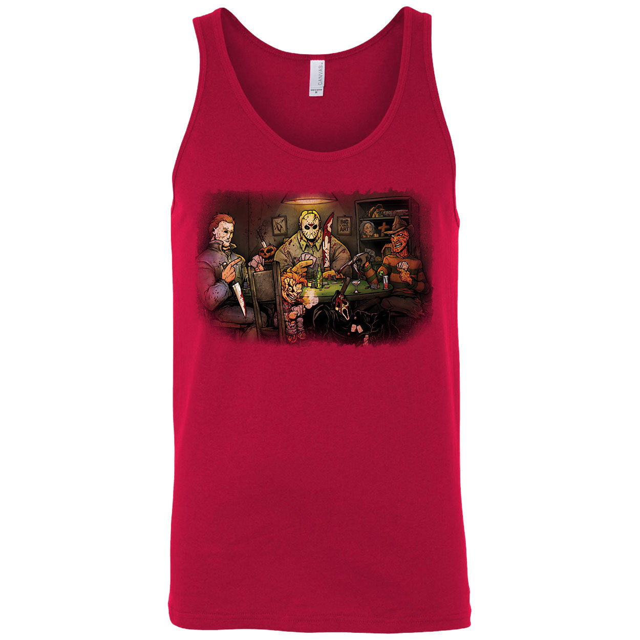Slashers Playing Poker Mens Tank