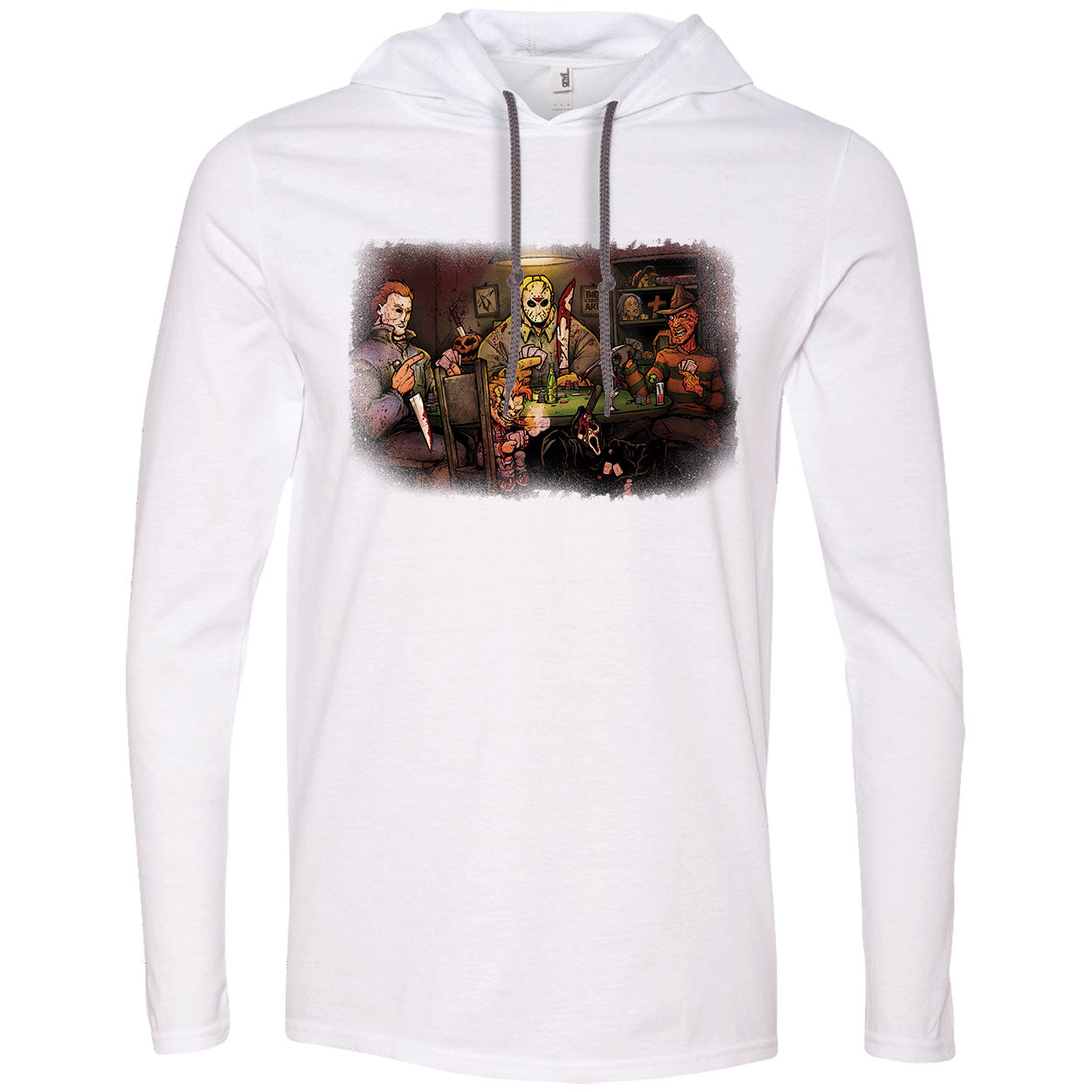 Slashers Playing Poker Hooded Long Sleeve