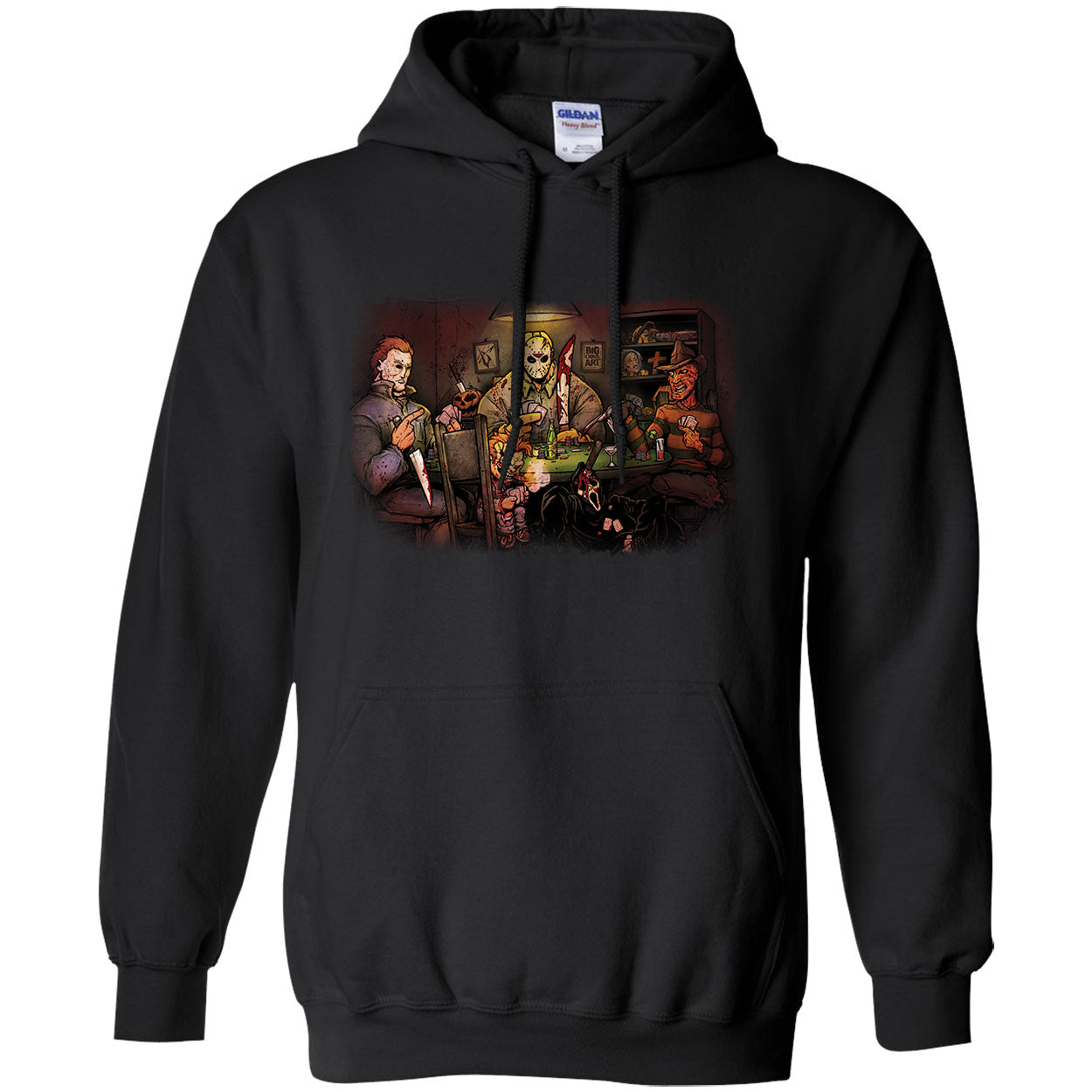 Big Chris Art Slashers Playing Poker Hooded Sweatshirt