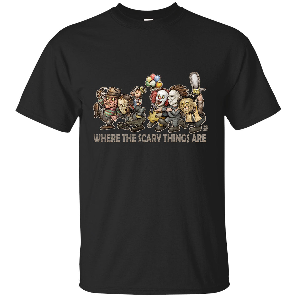 Big Chris Art Where the Scary Things Are T-shirt