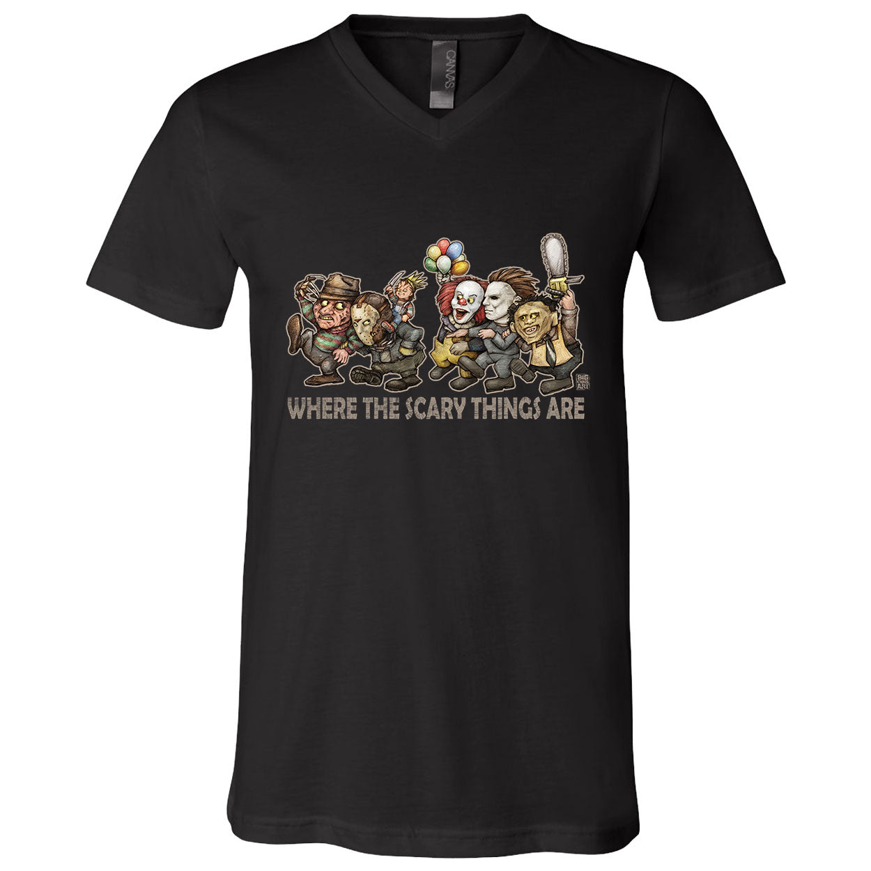 Where the Scary Things Are V-Neck T-shirt
