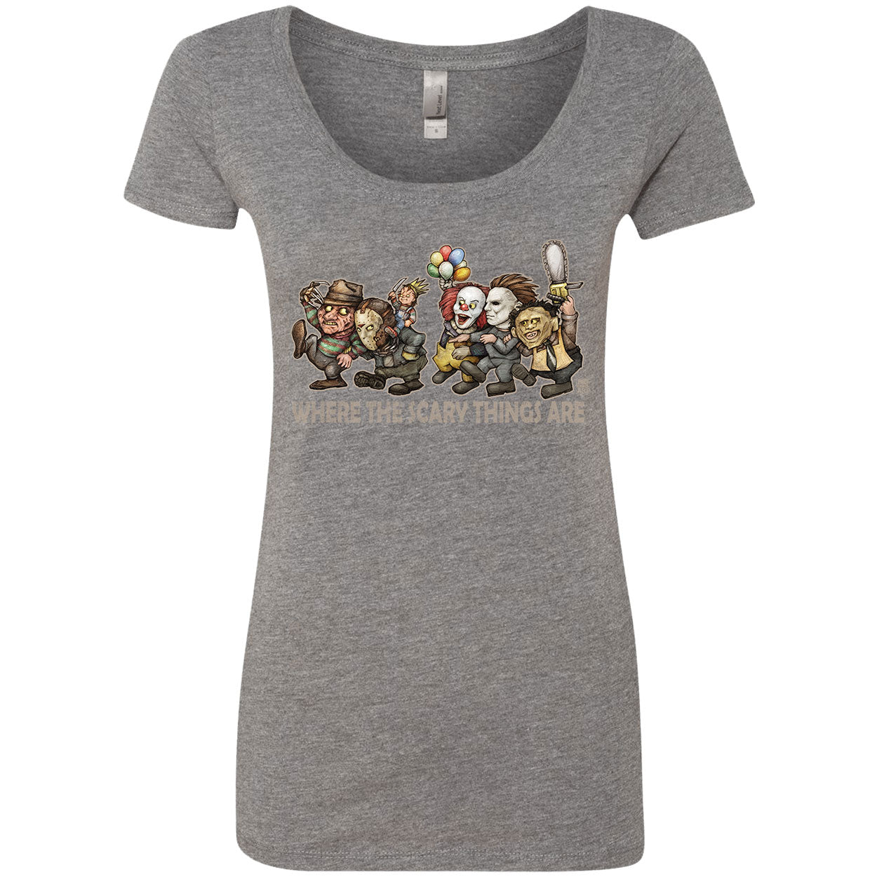 Where the Scary Things Are Scoop Neck Junior Top