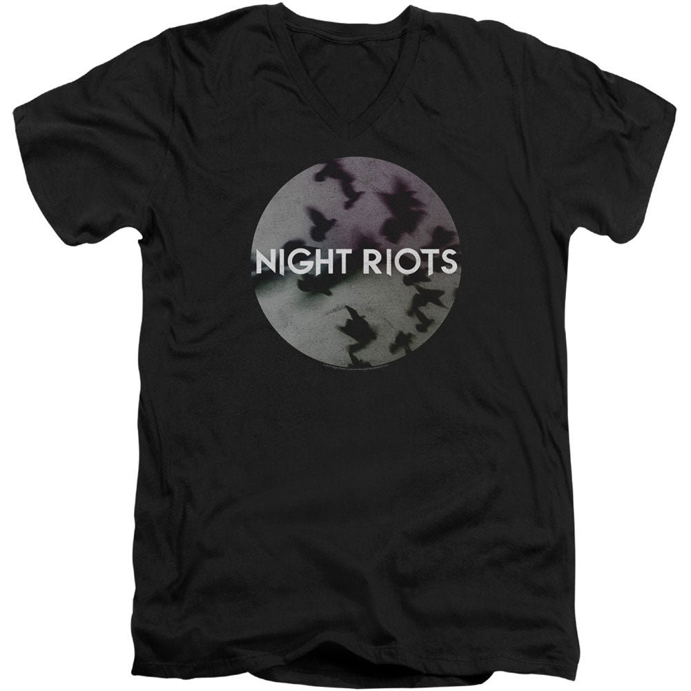 Night Riots Flock Adult V-Neck Slim Fit T-shirt