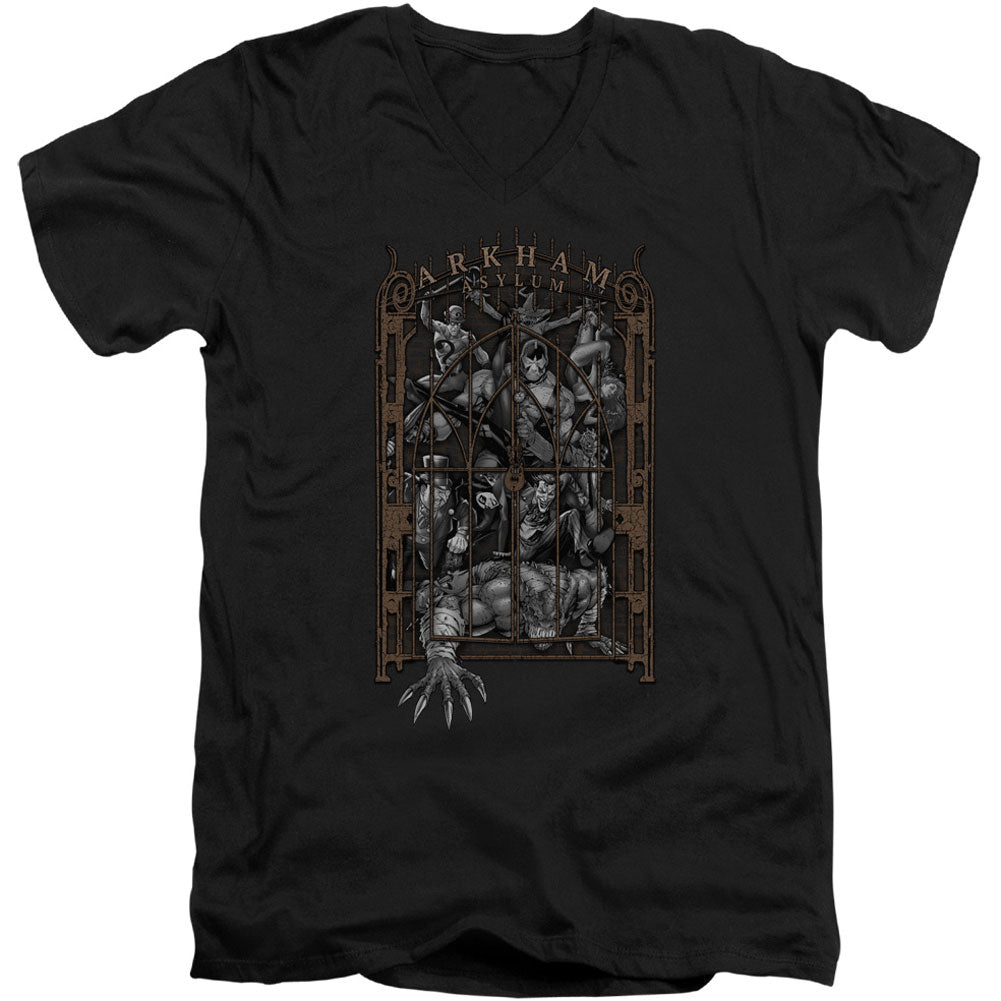 Batman Arkhams Gate Adult V-Neck Slim Fit T-shirt