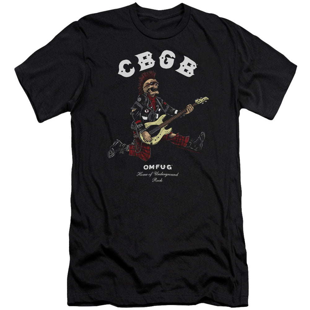 Cbgb Skull Jump Premium Canvas Brand Slim Fit T-shirt