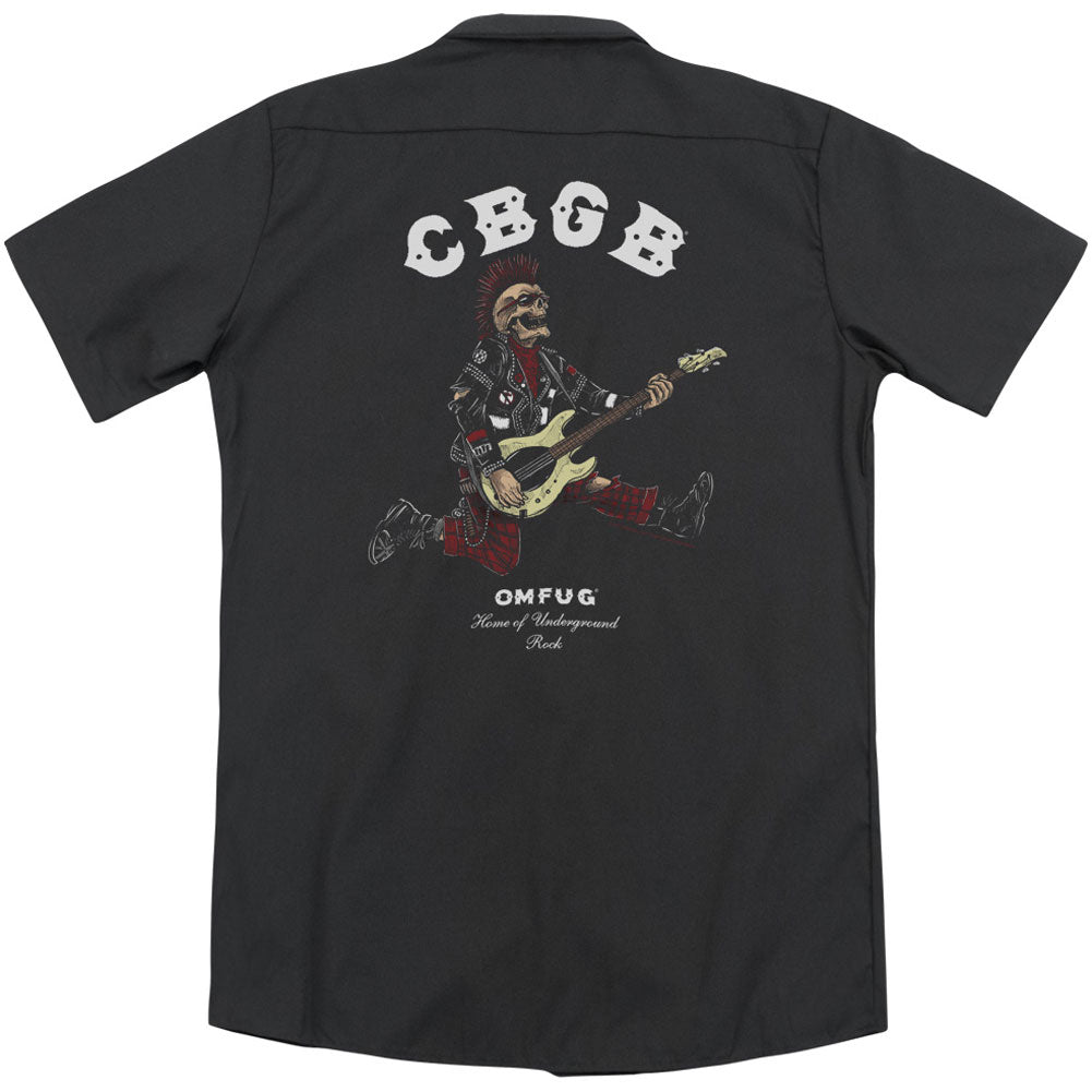 Cbgb Skull Jump (Back Print) Workshirt