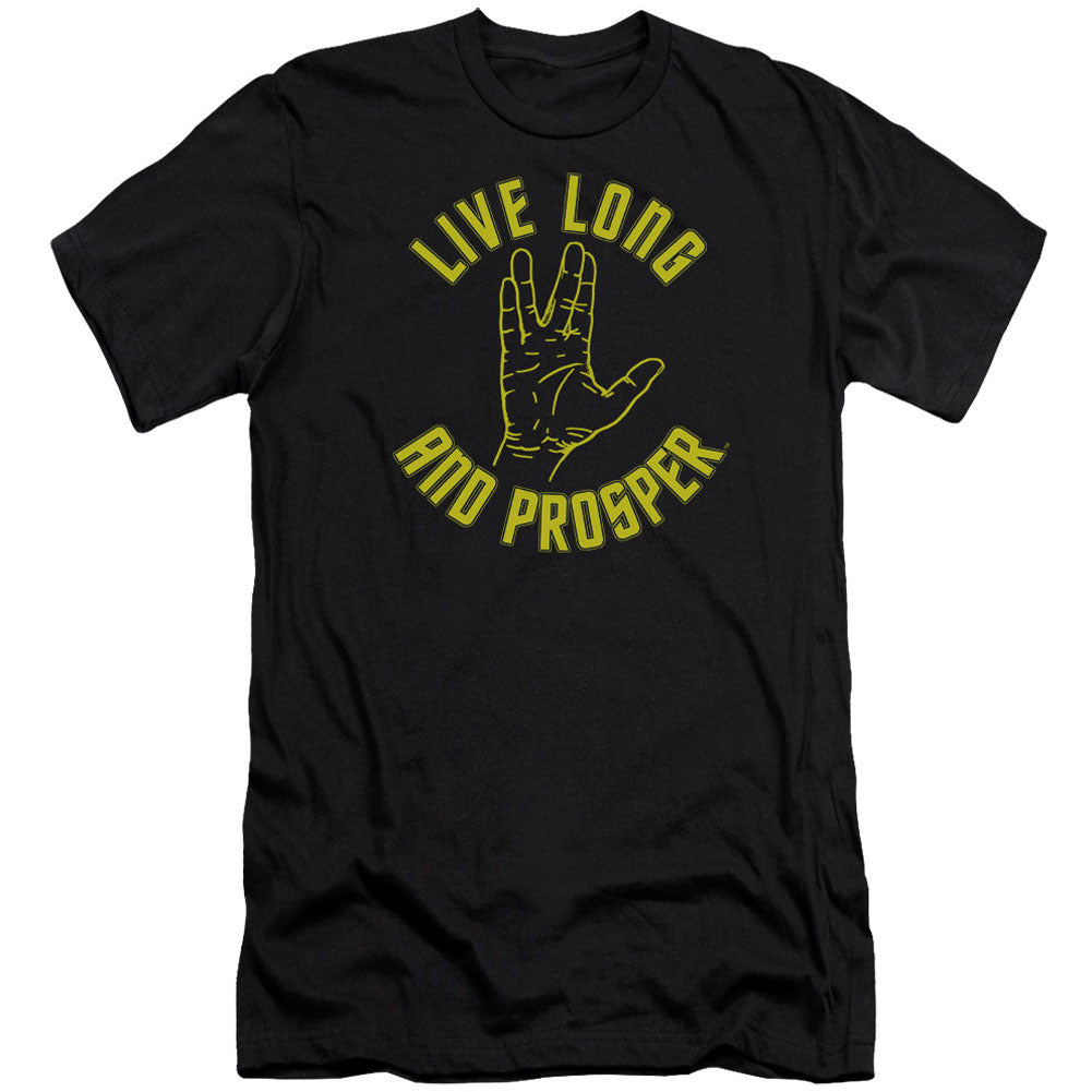 Star Trek Live Long Hand Adult Slim Fit Slim Fit T-shirt