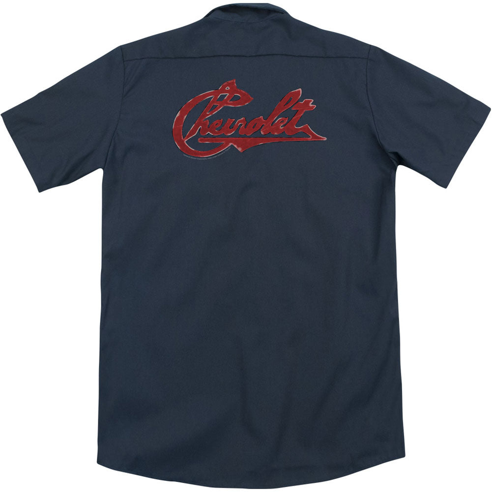 Chevy Scipt Distressed (Back Print) Workshirt