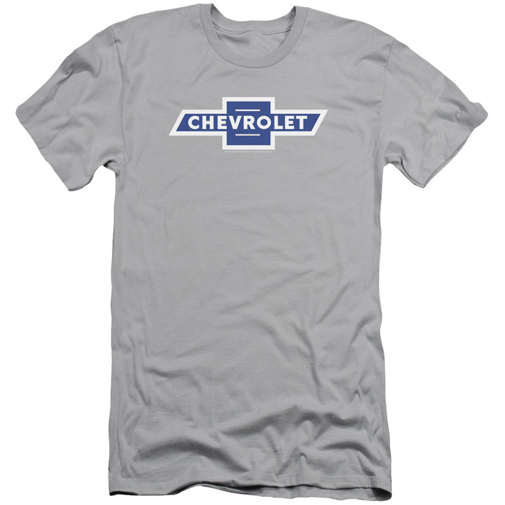 Chevy Vintage White Border Bowtie Adult Slim Fit Slim Fit T-shirt