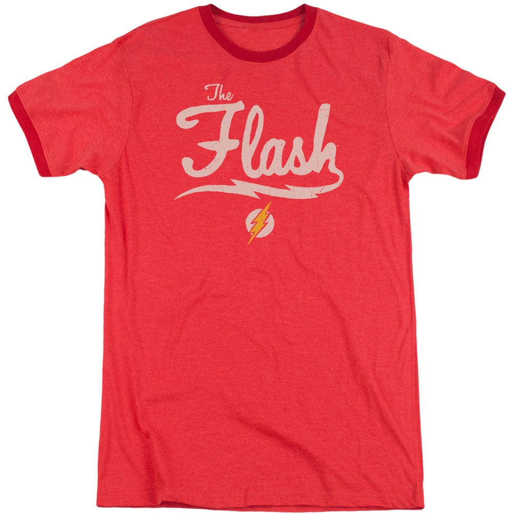 Justice League Of America Old School Flash Adult Ringer T-shirt