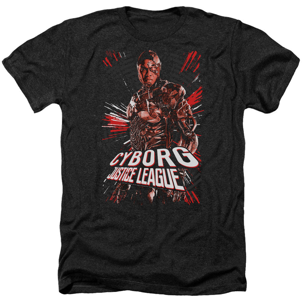Justice League Cyborg Adult Heather 40% Poly T-shirt
