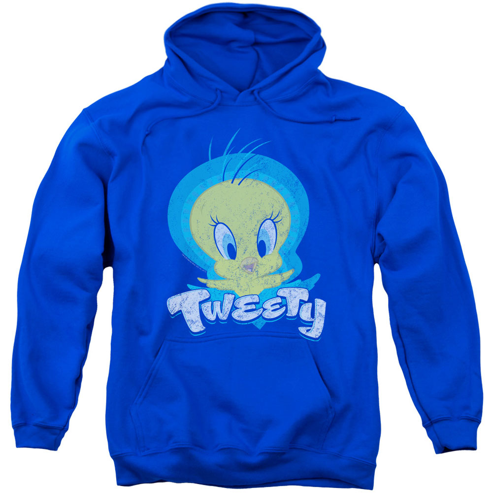 Looney Tunes Tweety Swirl Adult 25% Poly Hooded Sweatshirt