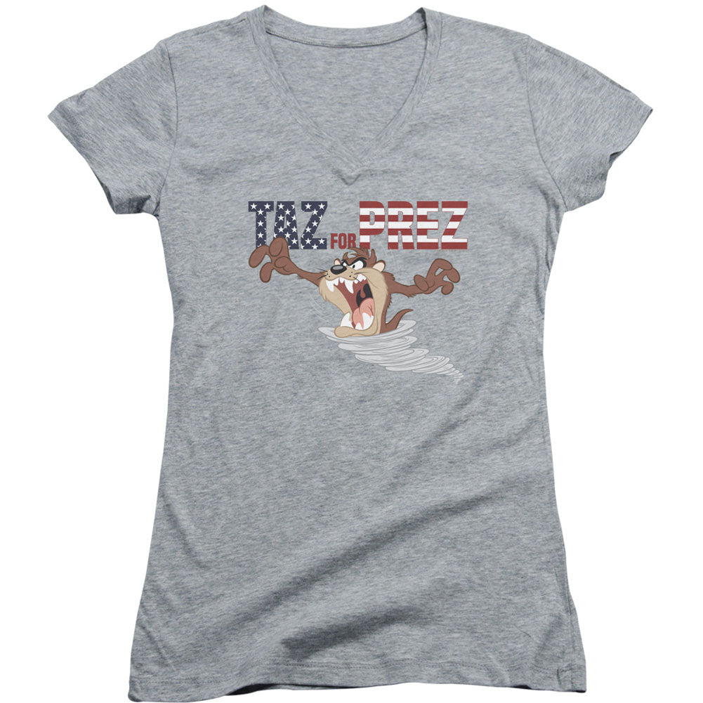 Looney Tunes Taz For Prez 3 V-Neck Junior Top