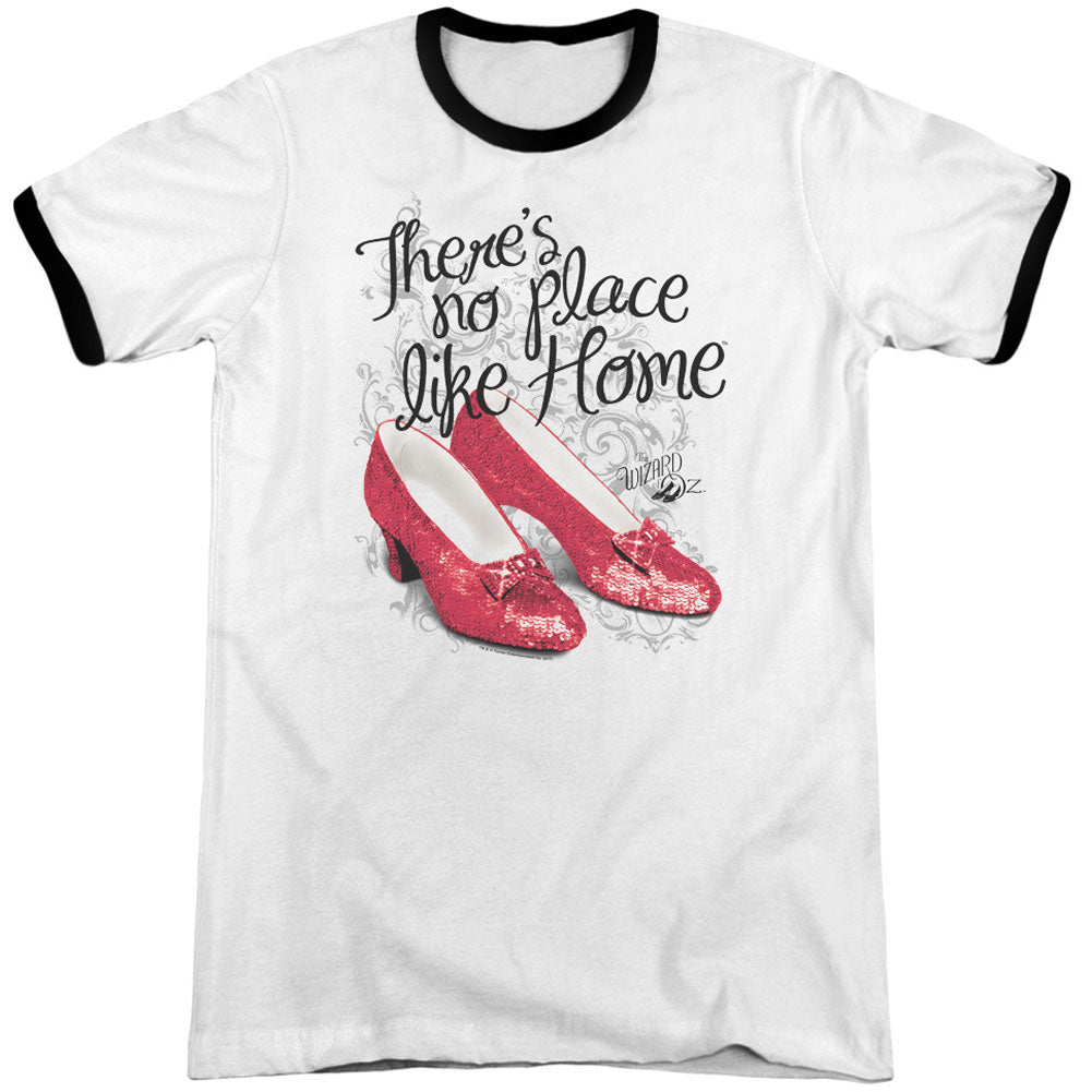Wizard Of Oz Ruby Slippers Adult Ringer T-shirt