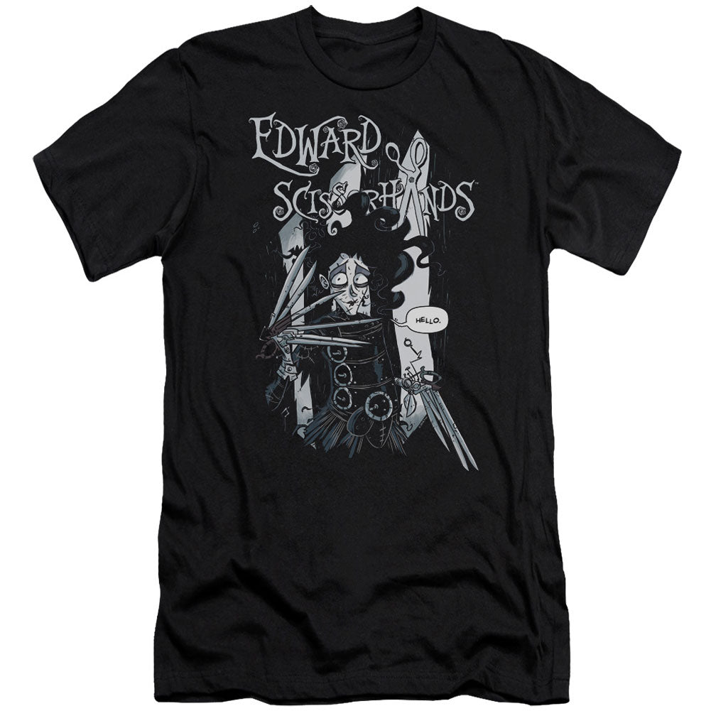 Edward Scissorhands Hello Adult Slim Fit Slim Fit T-shirt