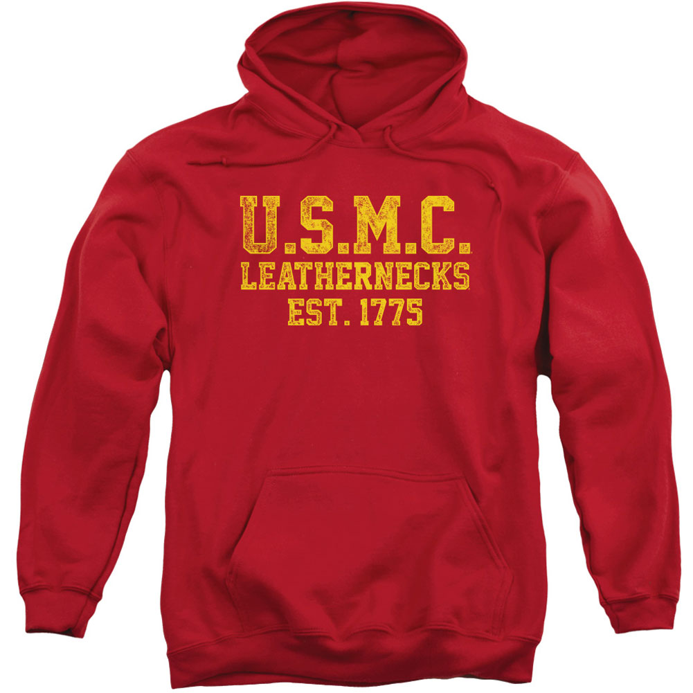 Us Marine Corps Leathernecks Adult 25% Poly Hooded Sweatshirt