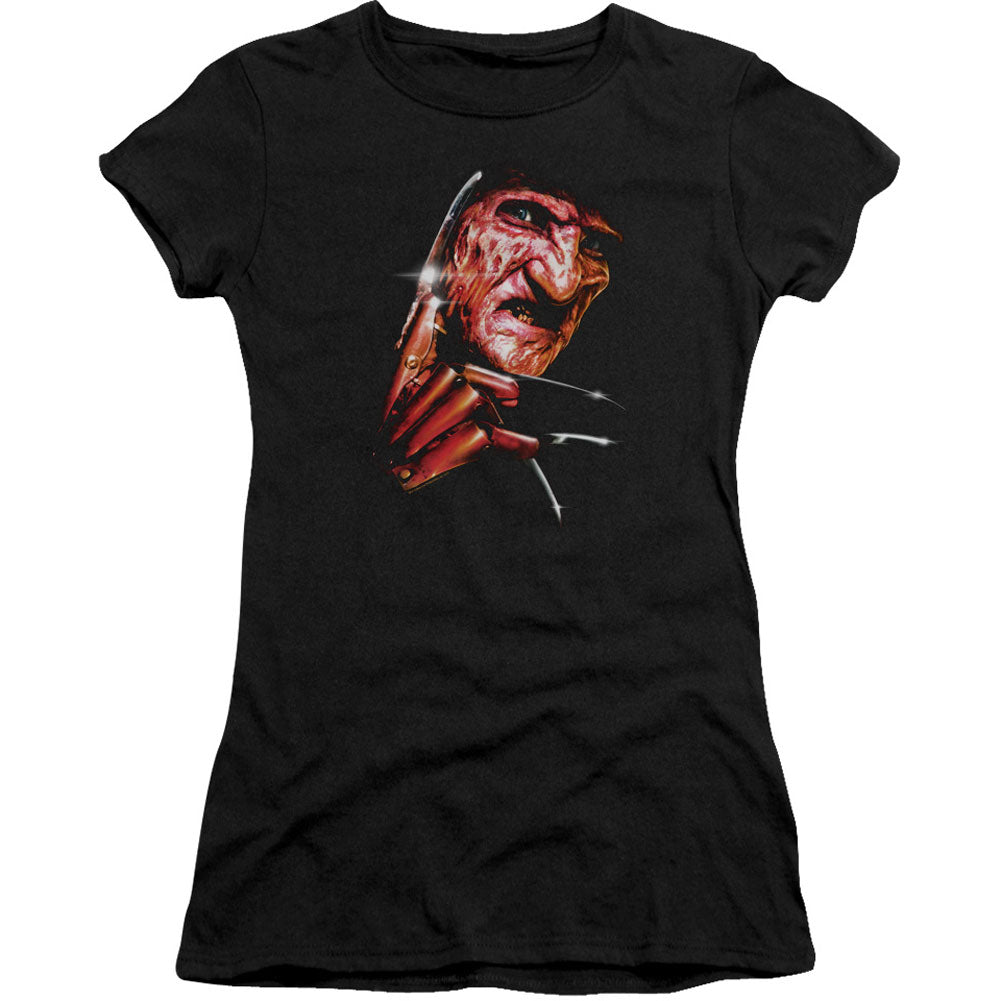 Nightmare On Elm Street Freddys Face Cap Sleeve Junior Top