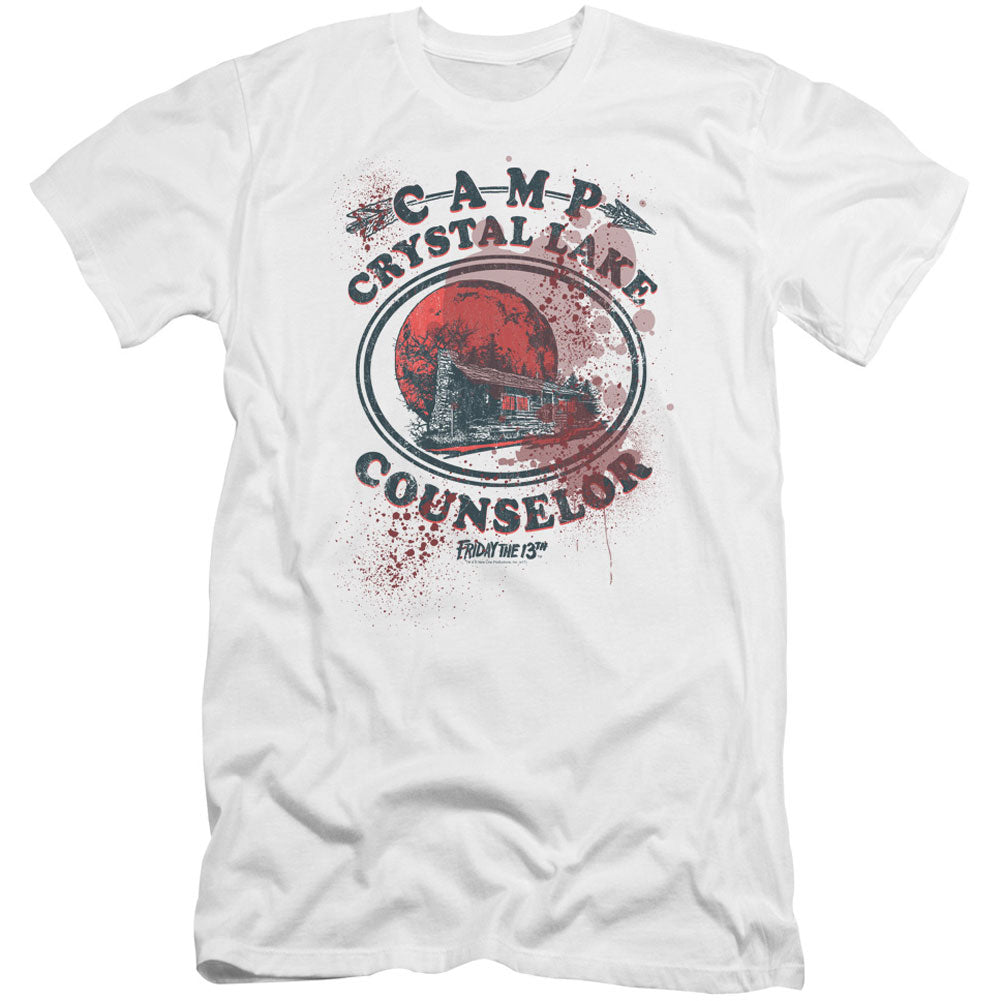 Friday The 13th Camp Counselor Victim Premium Canvas Brand Slim Fit T-shirt