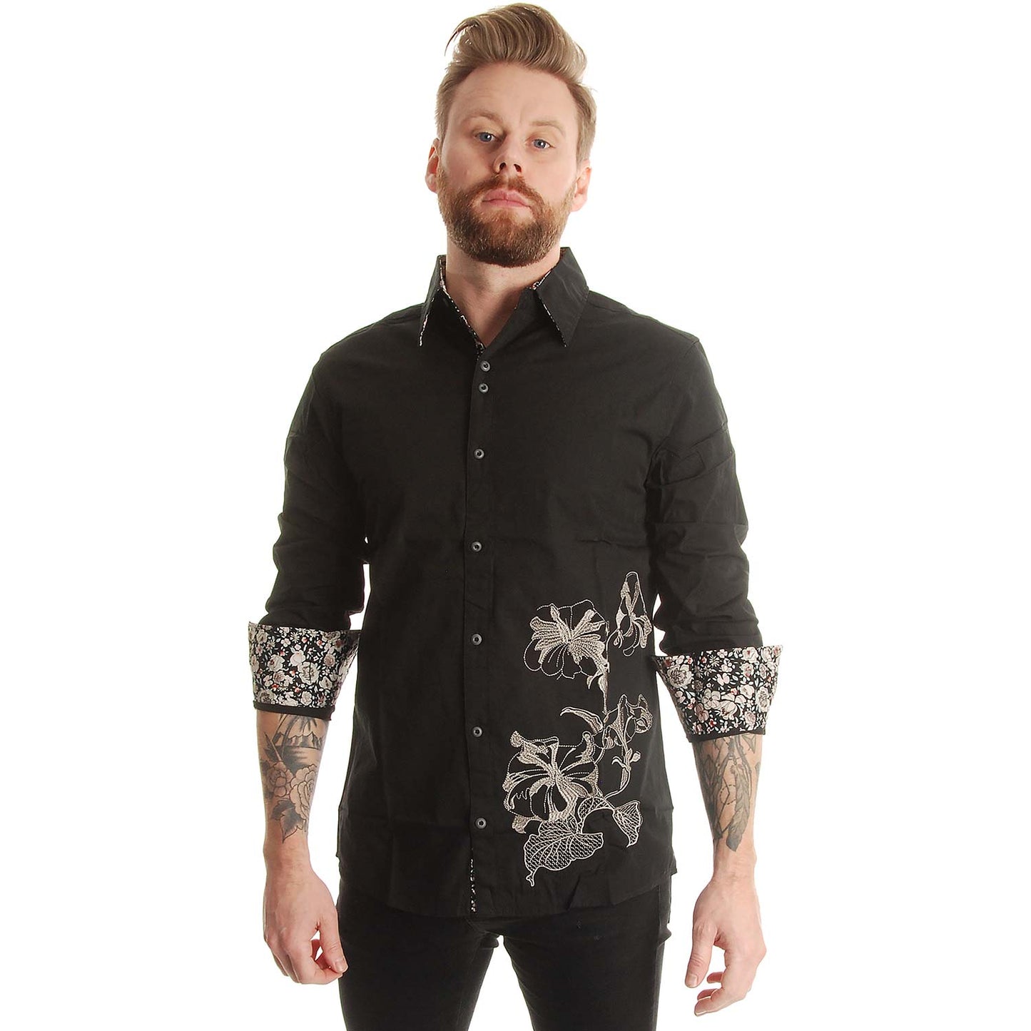 Rock Roll n Soul Voodoo Child Blk LS Button Up Shirt Dress Shirt