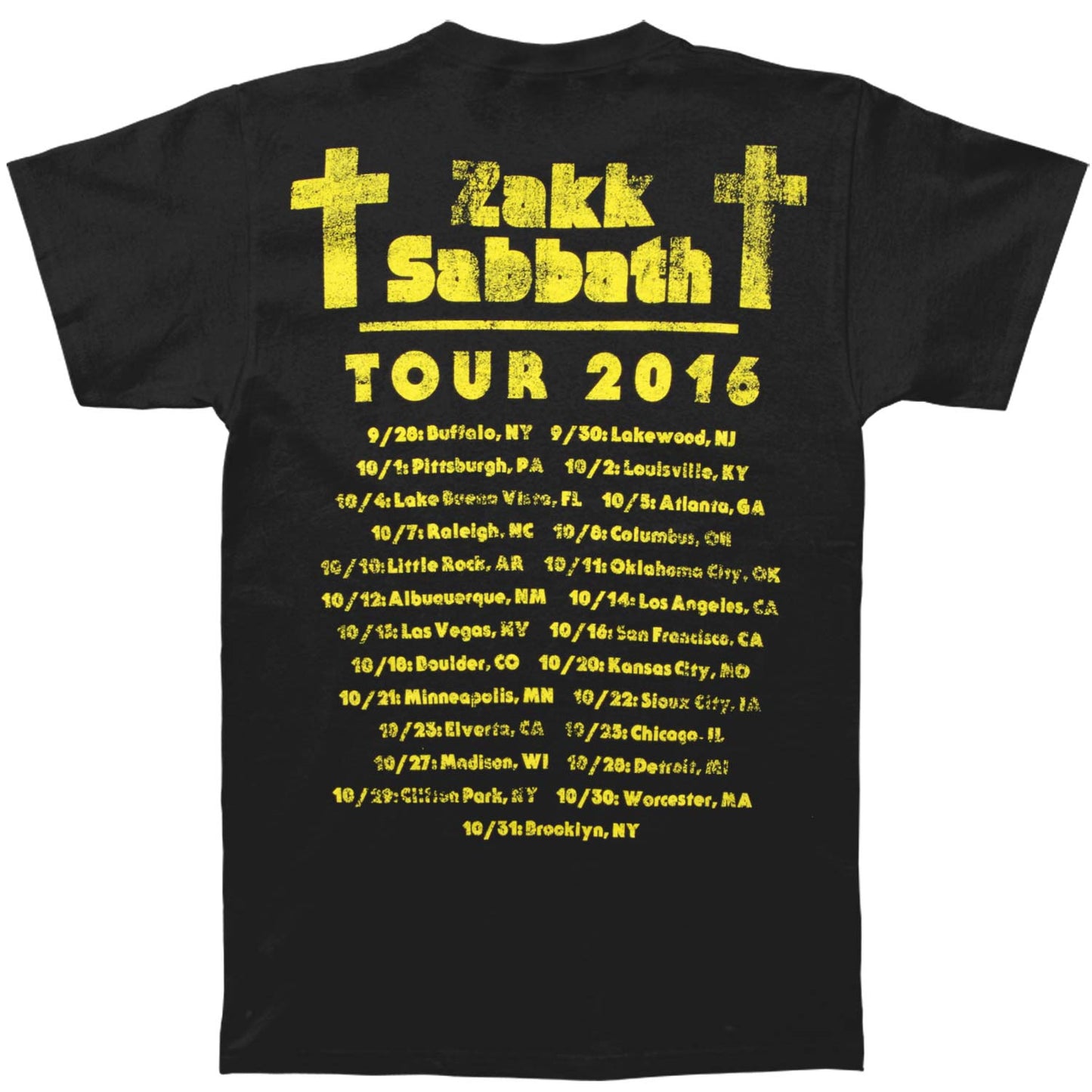 Zakk Sabbath Yellow Circle Men's Black Tee T-shirt