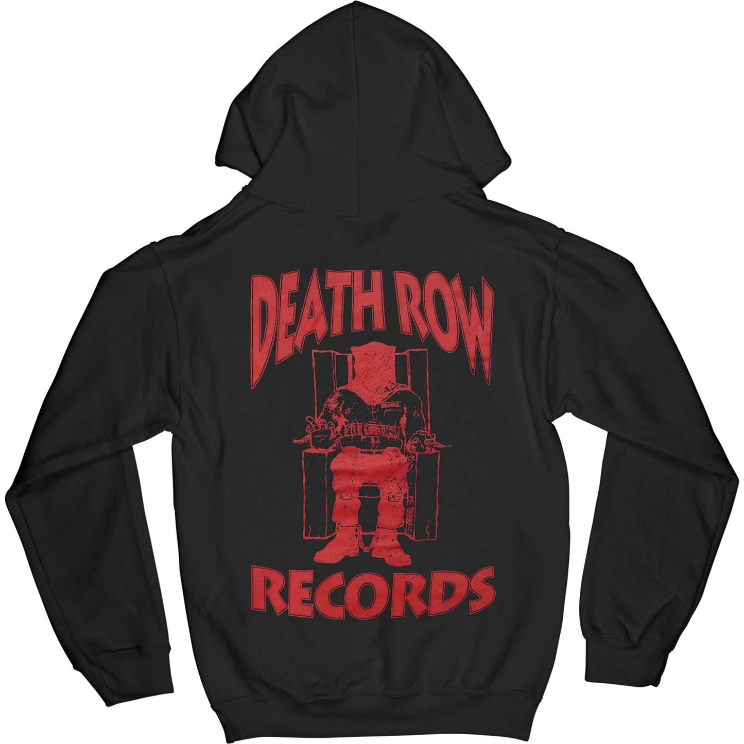 Red Black Death Row Logo Pull Over Fleece Hoodie Hooded Sweatshirt